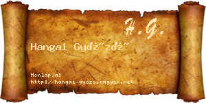 Hangai Győző névjegykártya